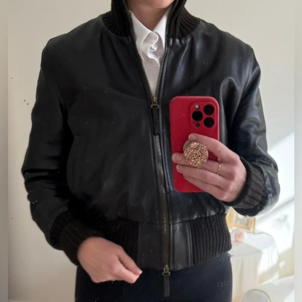 Fratelli Rossetti chocolate brown leather bomber jacket size S - Picture 5 of 12